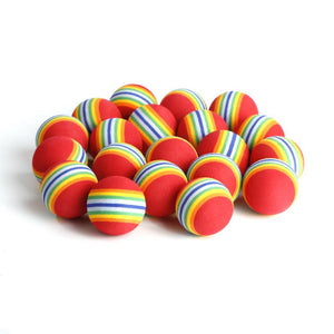 20pcs Rainbow Stripe Foam Sponge Golf Balls