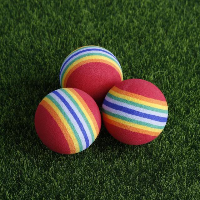 20pcs Rainbow Stripe Foam Sponge Golf Balls